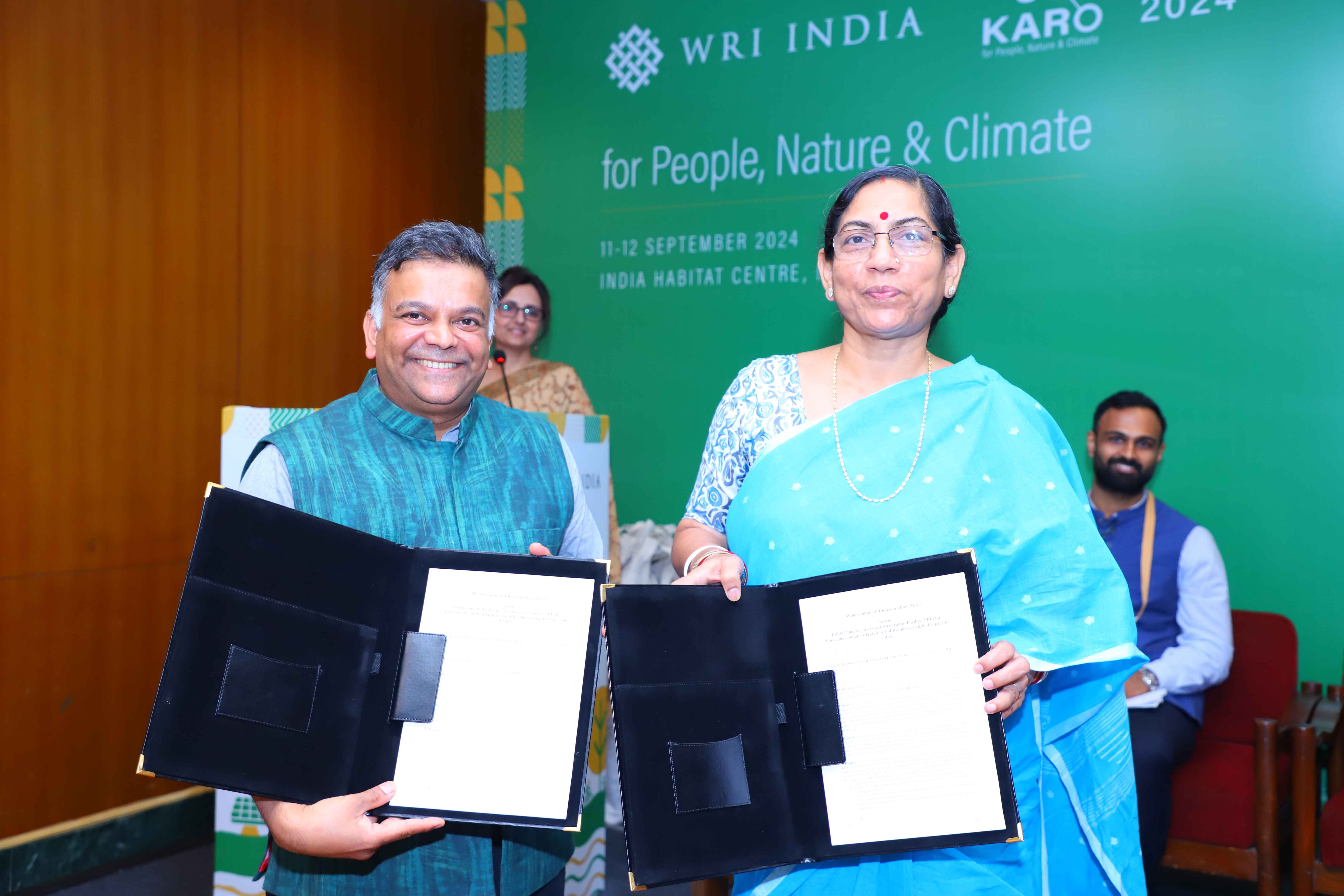 National Institute of Urban Affairs (NIUA) and WRI India sign MoU to establish a Project Preparation Facility for Accelerating Financing for Climate Adaptation and Resilience in Indian Cities